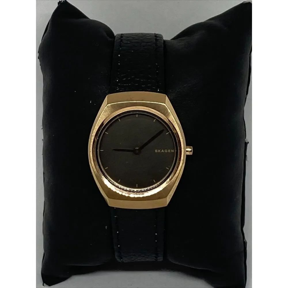 Skagen Asta SKW2651 Women's Black Leather Analog Dial Quartz Wrist Watch JK592